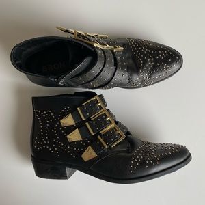 Bronx Studded Boots with Buckles
